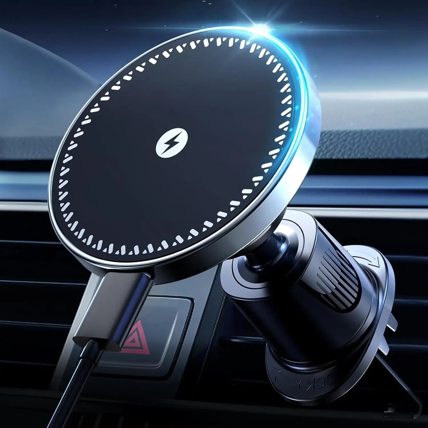 UYUXIO Strong Magnetic Wireless Car Phone Charger Adapter 15W Air Vent Car Phone Holder for iPhone 16 15 14 13 Pro Max Plus 12 sayaragear