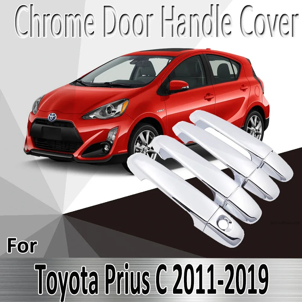 for Toyota Prius C Aqua 2011~2019 Styling Stickers Decoration Chrome Door Handle Cover Refit Car Accessories sayaragear