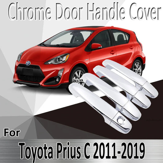 for Toyota Prius C Aqua 2011~2019 Styling Stickers Decoration Chrome Door Handle Cover Refit Car Accessories sayaragear