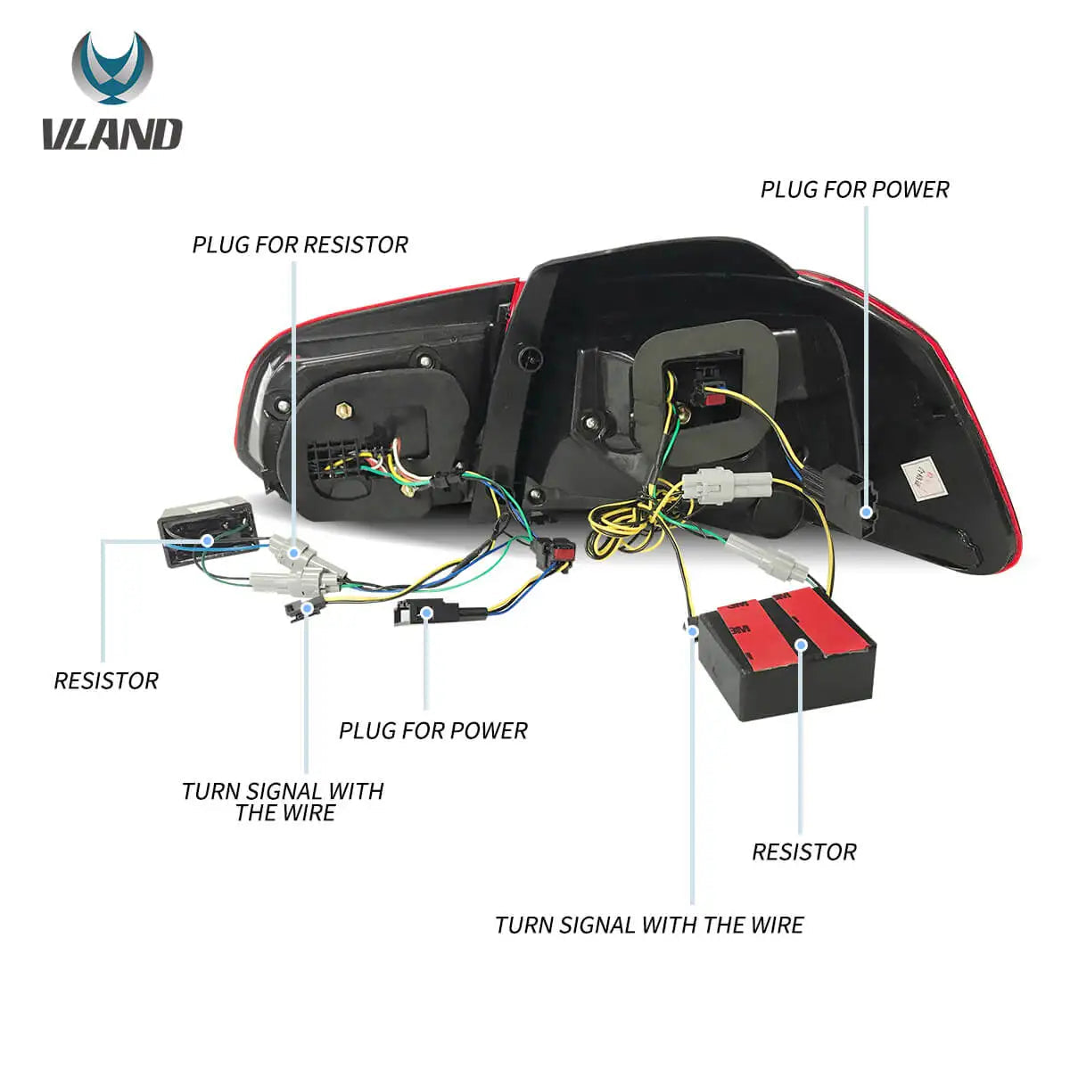 Vland 08-14 Golf 6th Gen Mk6 Hatchback LED Aftermarket Tail Lights With Amber Sequential Turn Signal sayaragear