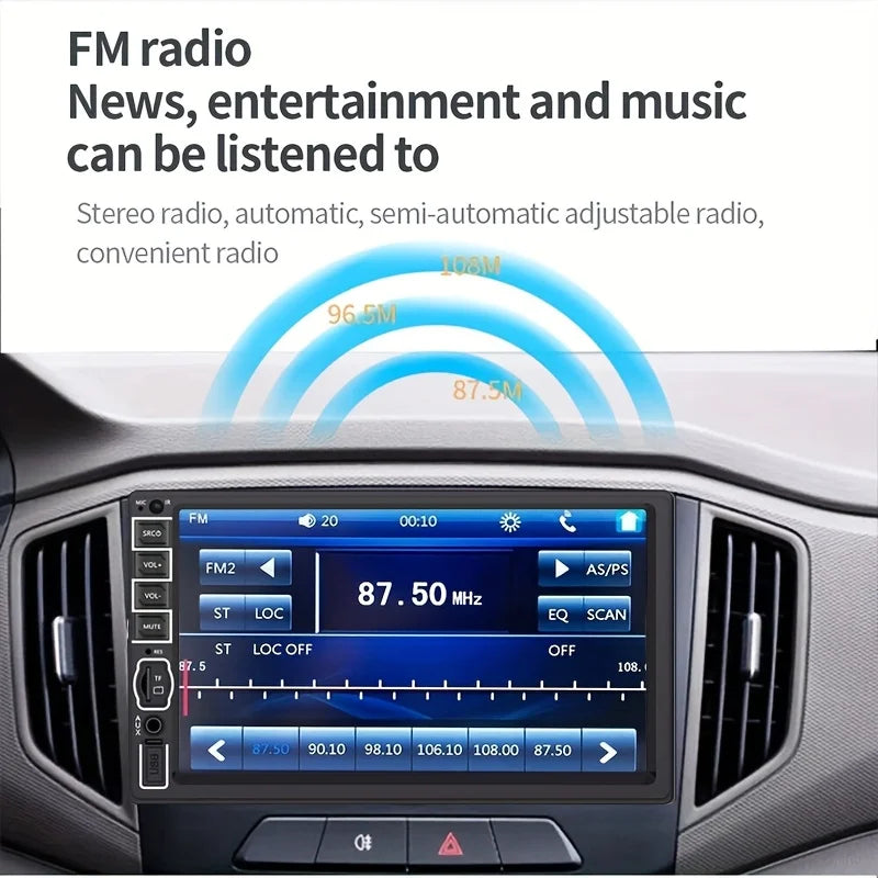 7inch HD Double Din Car Stereo Radio MP5 Player with Steering Wheel Remote Support Mirror Link B-T Touch Screen USB TF FM AUX sayaragear