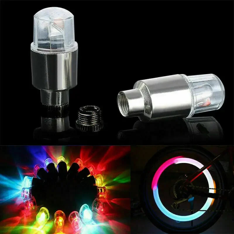 Car Hub Ambient Light Bicycle LED Tire Lights Universal Car Neon Lamp Valve Cover Lights Tire Colorful Flashing Bulb Decoration sayaragear