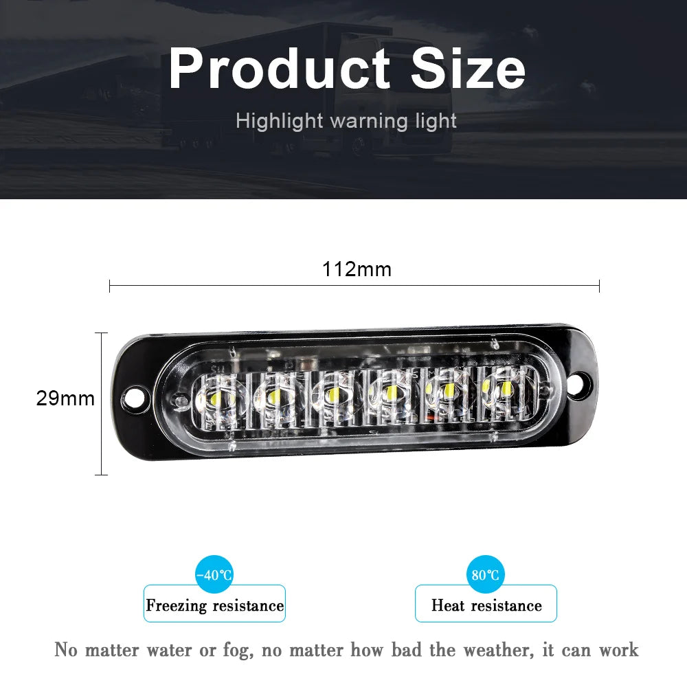 led strobe light Flashing Grille Lights Car emergency light 6LED WARN LIGHT police lights for car TRUCK strobe led light 12v 24v sayaragear