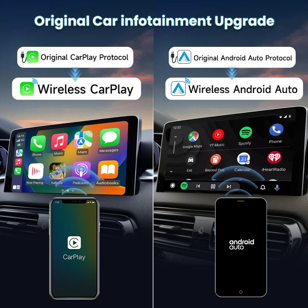 Carlinkit 5.0 2air Carplay Wireless Android auto Wireless Adapter for Toyota Mazda Ford Vw Peugeot Skoda Kia Haval Wifi BLE sayaragear