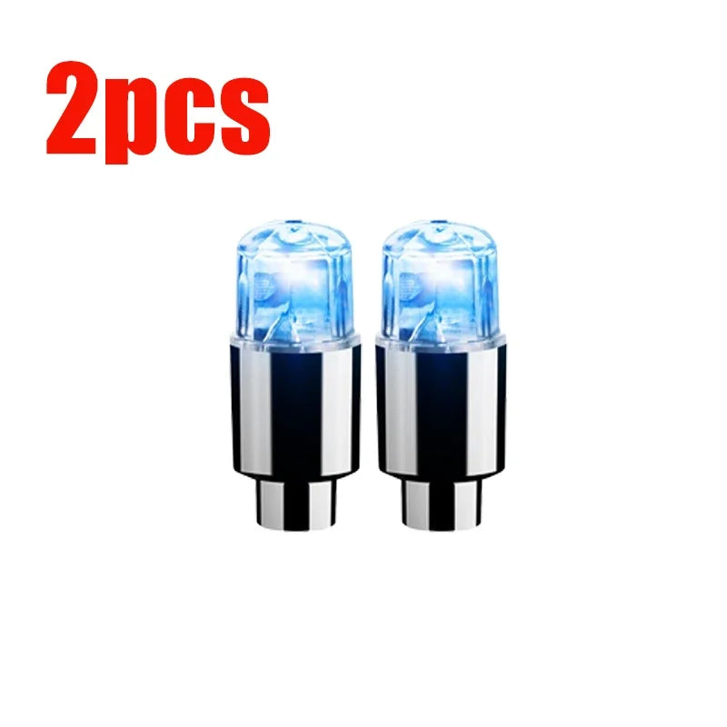 Car Hub Ambient Light Bicycle LED Tire Lights Universal Car Neon Lamp Valve Cover Lights Tire Colorful Flashing Bulb Decoration sayaragear
