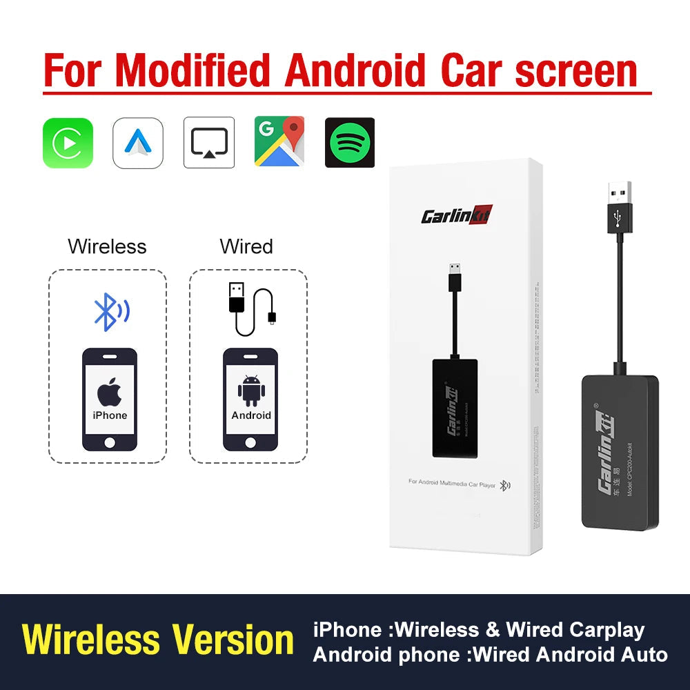 Carlinkit Wireless CarPlay Activator & Android Auto Wired USB Dongle AI Box for Android Radio Unit Bluetooth Charger Mirrorlink sayaragear