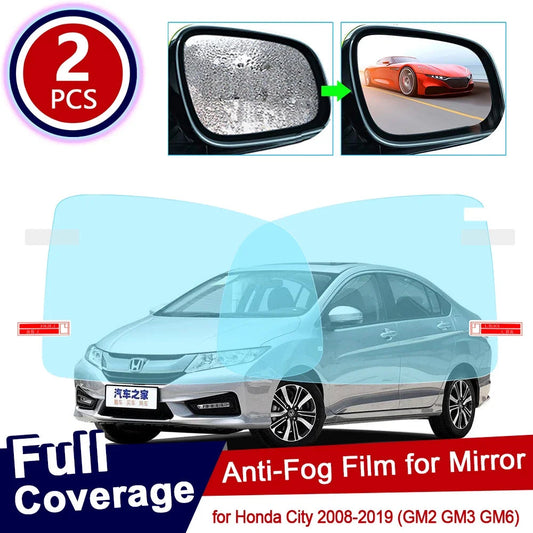 for Honda City 2008~2019 GM2 GM3 GM6 Full Cover Anti Fog Film Rearview Mirror Rainproof Clear Anti-fog Films Car Accessories sayaragear