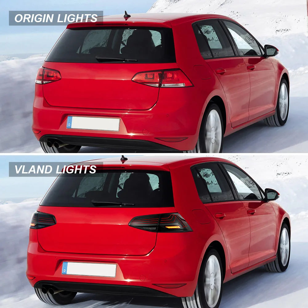 VLAND Laser LED Tail Lights For 2013-2017 Golf MK7 Hatchback Sequential Turn Signal Rear Lamp Assembly sayaragear