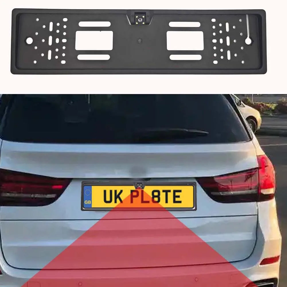 4/8/12LED European License Plate Rearview Camera Frame Reverse Backup Camera Night Vision for Truck Car SUV, Camper Pickup sayaragear