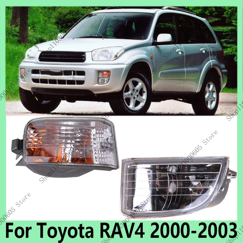 For Toyota RAV4 2000-2003 Automobile Accessories Front Bumper Fog Light Assembly Drive Light Turn Signal Day Running Light - sayaragear