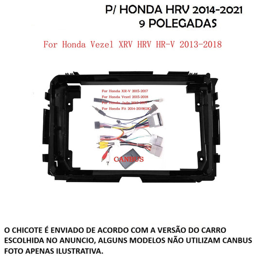 Car Radio Fascias Frame For Honda Vezel HR-V HRV HR V 2013-2018 9 inch 2DIN Stereo Panel Harness Wire Connector Power Cord Cable sayaragear