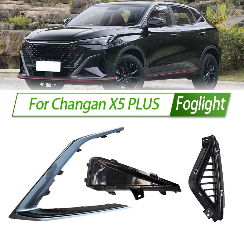 For Changan X5 PLUS Foglight Fog Foglamp Light  Frame Cover Lid Front Bumper Fog Lamp Replacement Frame Cover Housing sayaragear