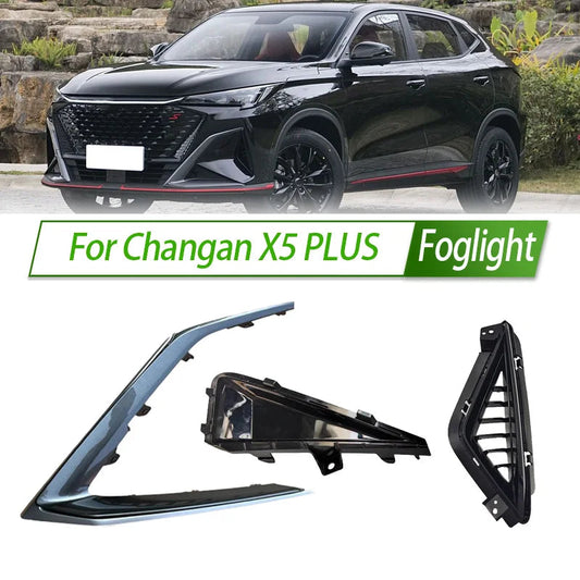 For Changan X5 PLUS Foglight Fog Foglamp Light  Frame Cover Lid Front Bumper Fog Lamp Replacement Frame Cover Housing sayaragear