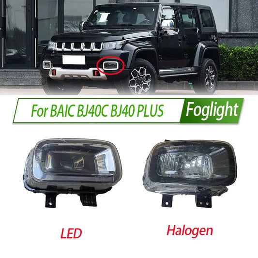 For BAIC BJ40C BJ40 PLUS Foglight Fog Light Assembly LED/ Halogen Front Bumper Fog Lamp Kit Replacement with Waterproof Housing sayaragear