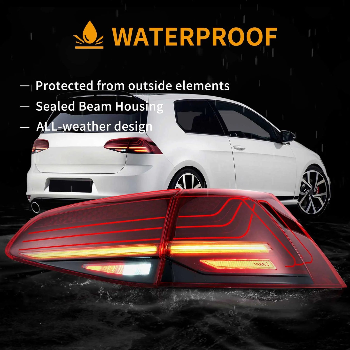 VLAND Laser LED Tail Lights For 2013-2017 Golf MK7 Hatchback Sequential Turn Signal Rear Lamp Assembly sayaragear