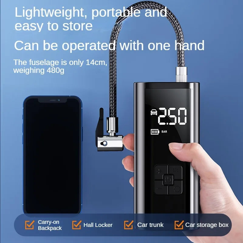Car Air Pump Wired/Wireless Protable Car Air Compressor 150PSI Tire Inflation Pump for Motorcycle Bicycle Car Tire Ball Inflator sayaragear