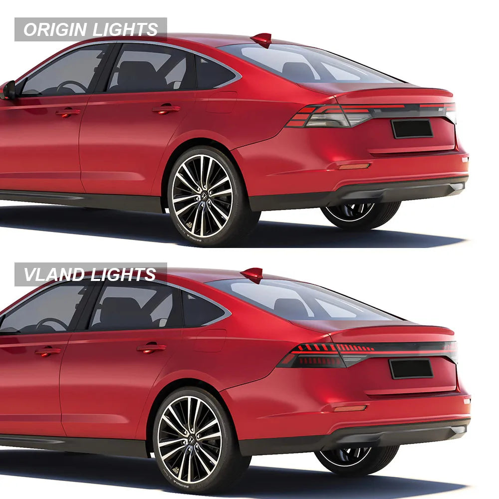 Vland 23-25 Accord Full LED Tail Lights Rear Lamps Assembly With Start-Up Animation sayaragear