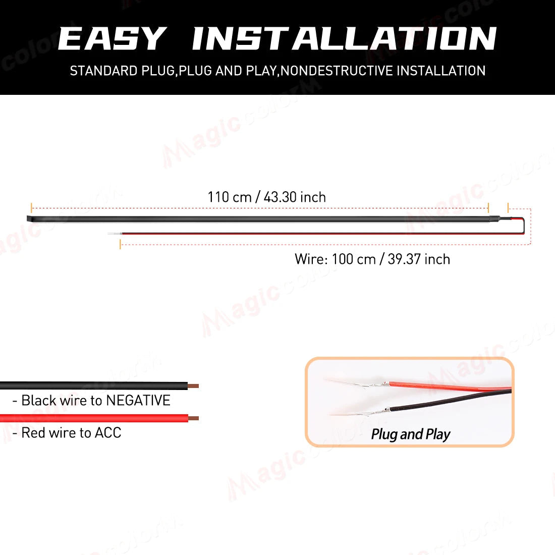 EL Wire Car LED Ambient Light Car Interior Decorative Lamp For Universal DIY Flexible Hidden Cuttable Colour Acrylic Strip 110cm sayaragear