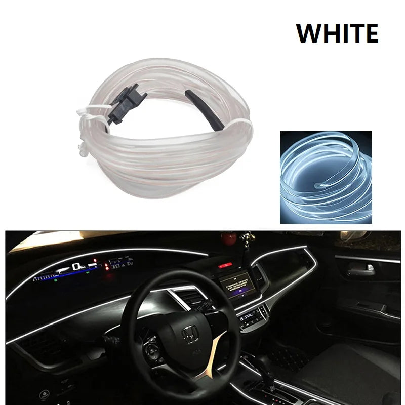 Car Interior Decorative Lamps Strips Atmosphere Lamp Cold Light Decorative Dashboard Console Auto LED Ambient Lights 1/2/3/4/5M sayaragear
