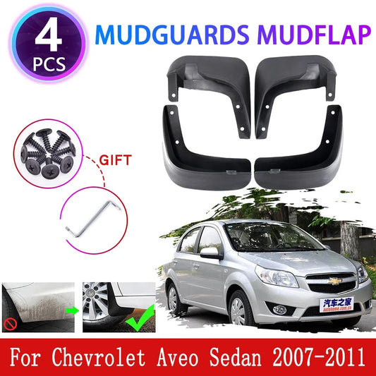 for Chevrolet Aveo Sedan T250 2007 2008 2009 2010 2011 Mudguards Mudflaps Fender Mud Flap Splash Guards Protect Car Accessories sayaragear
