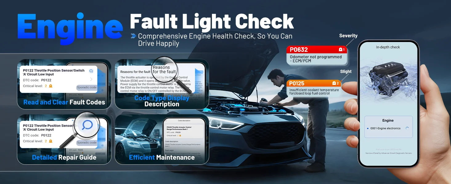 XTOOL Advancer AD20PRO OBD2 Bluetooth Scanner Full System Car Diagnostic Tool obd2 Scanner Oil Reset & Battery Tests Code Reader sayaragear