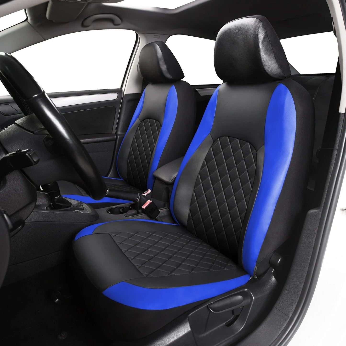 Universal Faux Leather Car Seat Covers Full Set – Includes Front Seats and Rear Bench, Fits Most SUVs and Trucks sayaragear