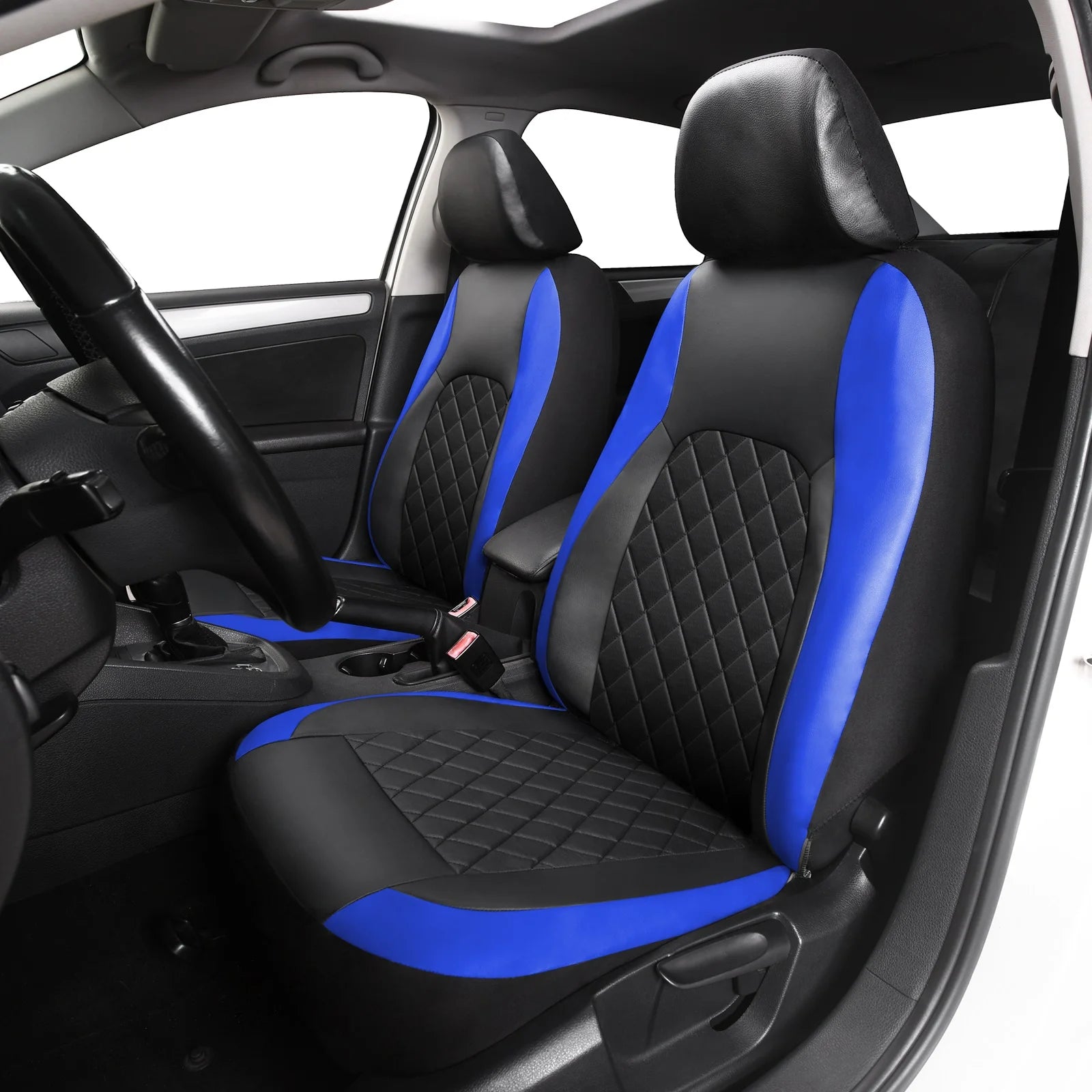 Universal Faux Leather Car Seat Covers Full Set – Includes Front Seats and Rear Bench, Fits Most SUVs and Trucks sayaragear