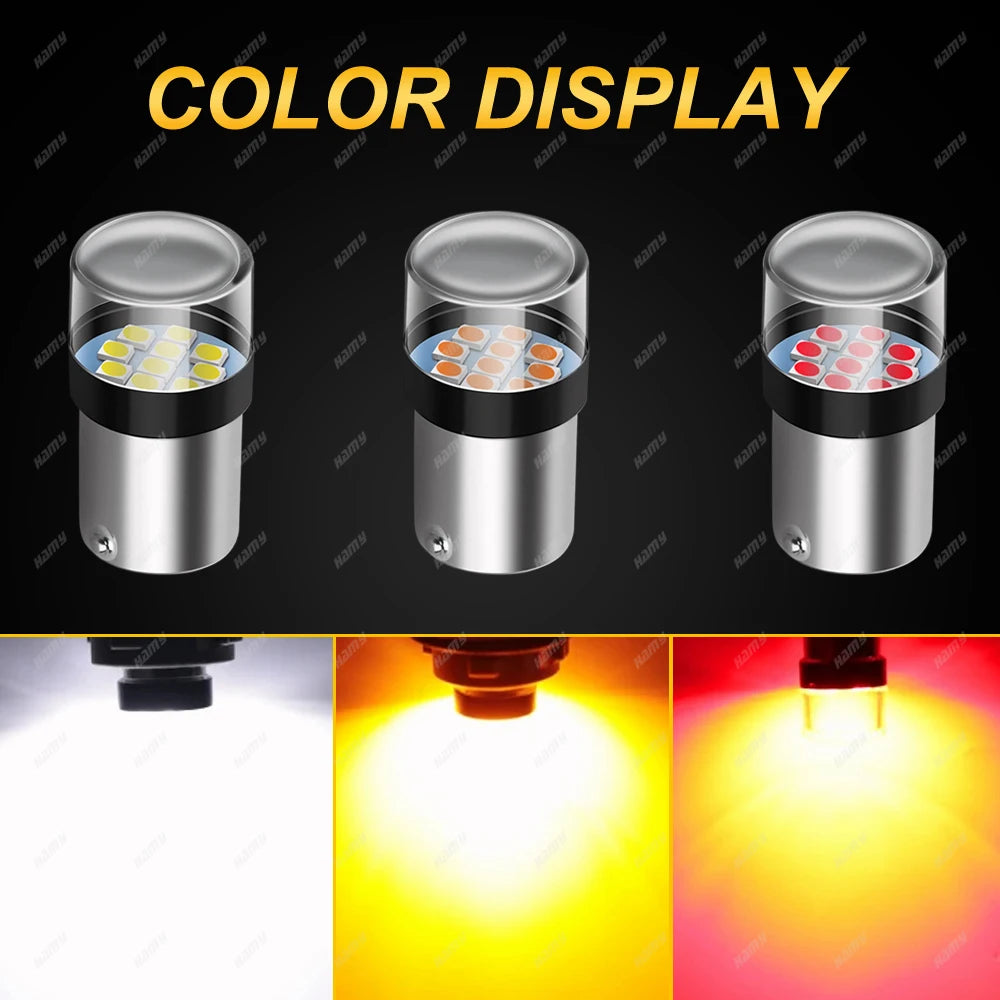 2-10 PCS 1156 BA15S 1157 BAY15D LED Bulbs 12V 3030 Chips 6500K White Super Bright Car Tail Turn Signal Parking Reverse Lights sayaragear