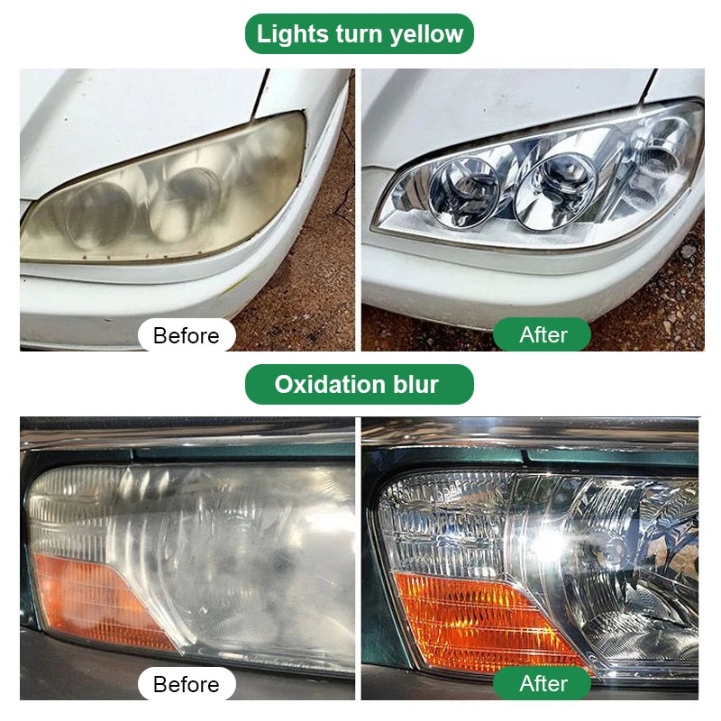 Car Headlight Restoration Polishing Kits Headlamp Scratch Remover Repair Cleaning Paste Remove Oxidation Headlight Polish Liquid sayaragear
