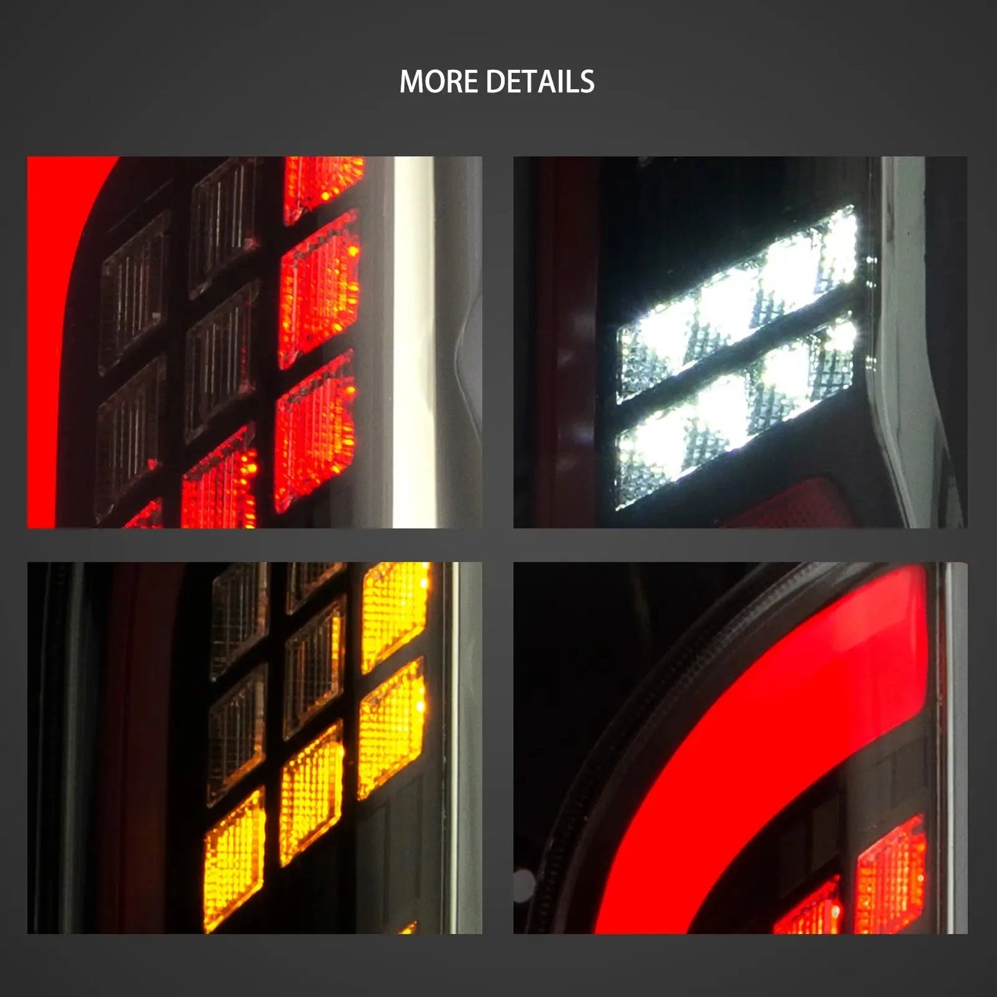Vland 04-19 Hiace 5th Gen (H200) LED Tail Lights With Sequential Turn Signal Clear sayaragear