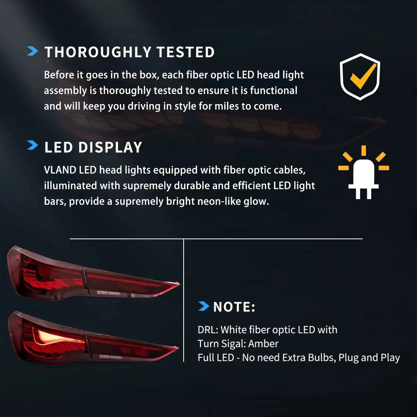 VLAND 2020-2022 4 Series 2nd Gen G22/G23/G26 OLED Tail Lights Dynamic Welcome Lighting Rear Lamp Assembly sayaragear