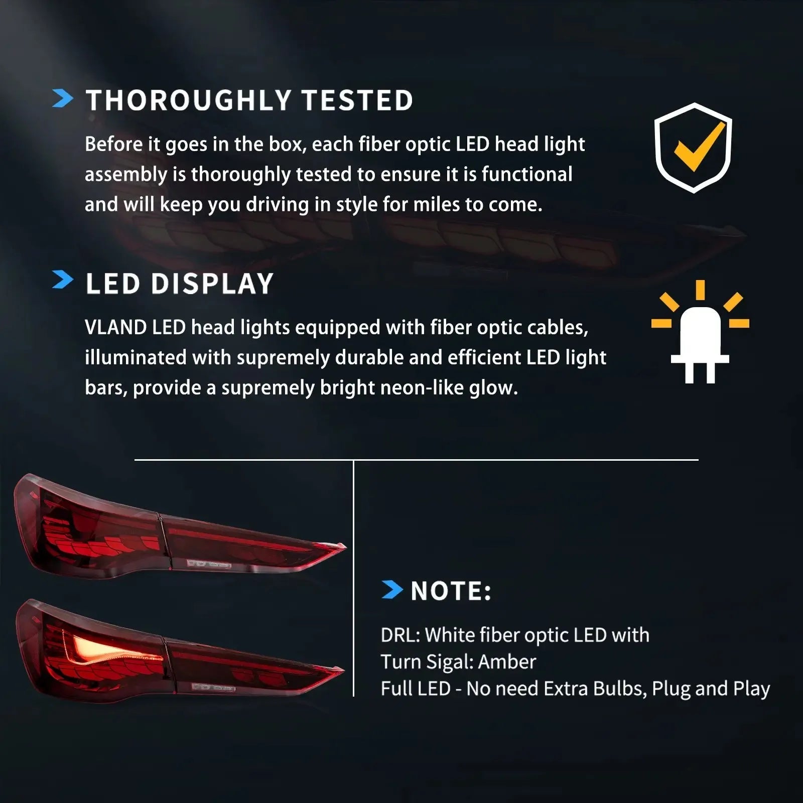 VLAND 2020-2022 4 Series 2nd Gen G22/G23/G26 OLED Tail Lights Dynamic Welcome Lighting Rear Lamp Assembly sayaragear