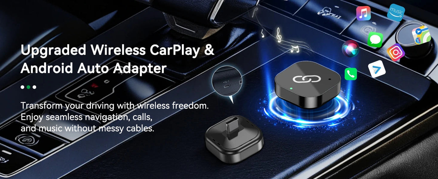 Spedal 2025 Latest Wireless CarPlay Apapter USB CarPlay & Android Auto,Type-C Port,Converts Wired to Wireless,Plug & Play,Auto-C sayaragear
