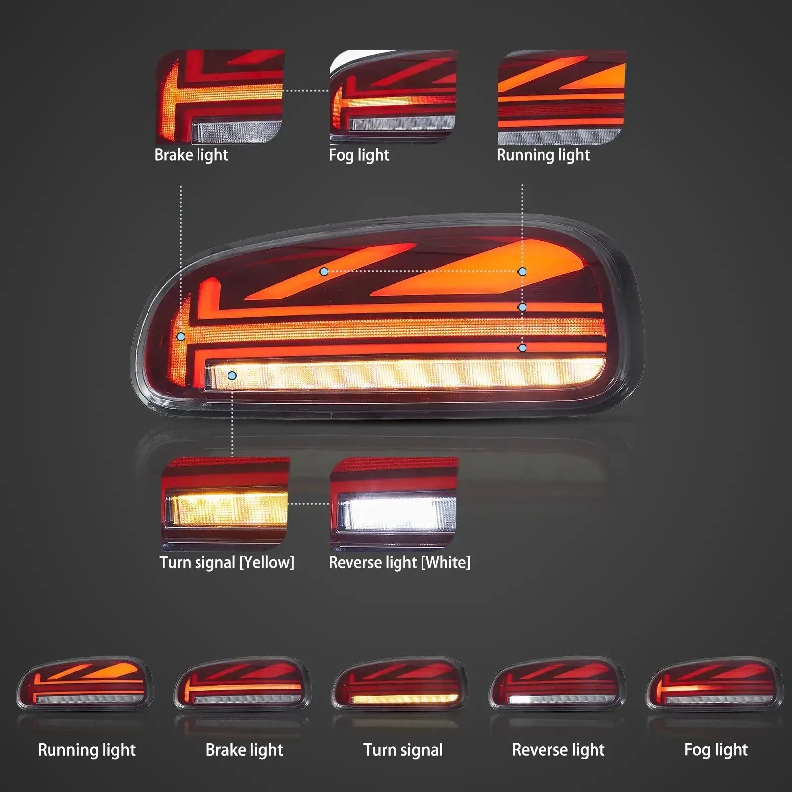 Vland 15-23 Cooper Clubman F54 LCI F54/F54N Full LED Tail Lights with Upgraded Dynamic Welcome Lighting sayaragear