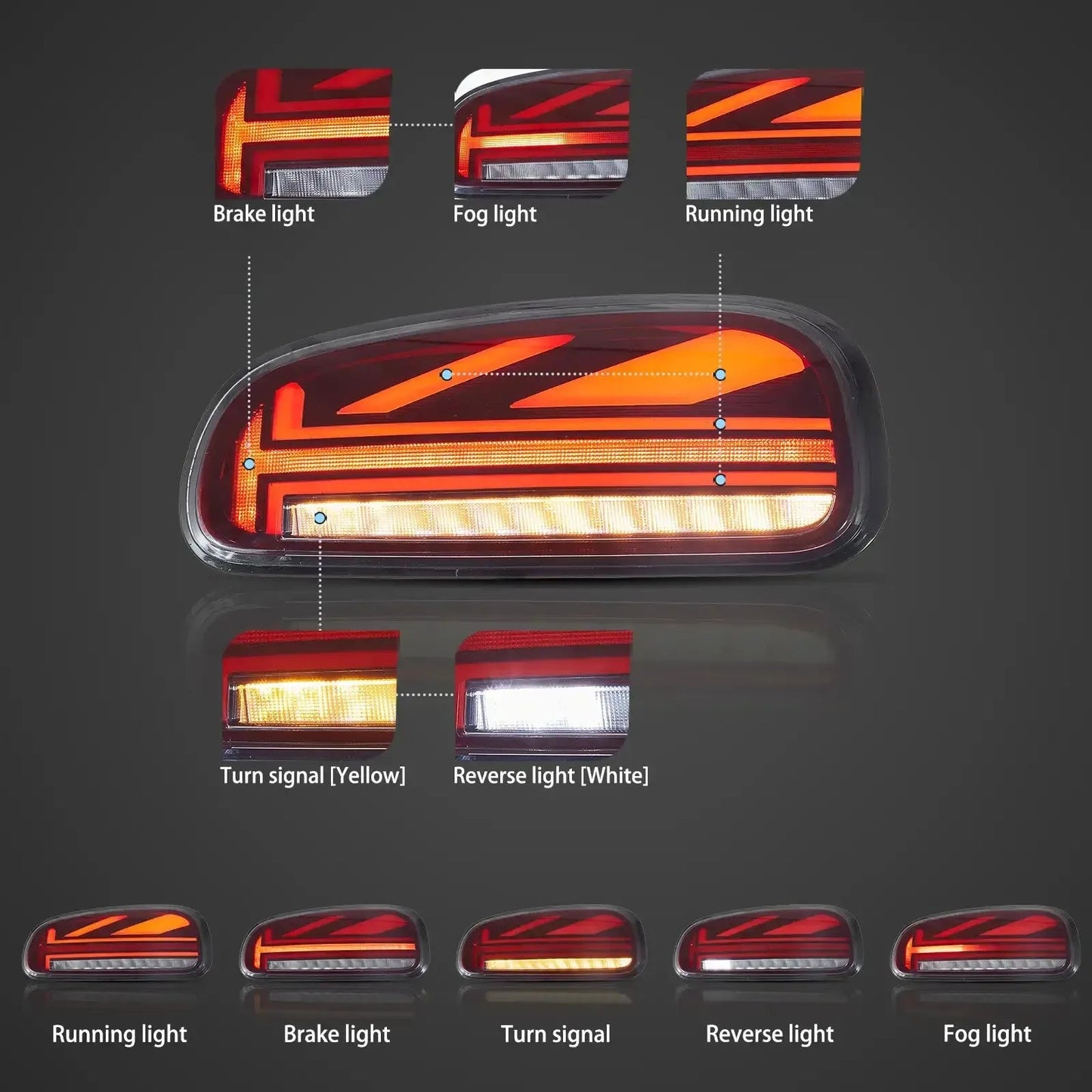 Vland 15-23 Cooper Clubman F54 LCI F54/F54N Full LED Tail Lights with Upgraded Dynamic Welcome Lighting sayaragear