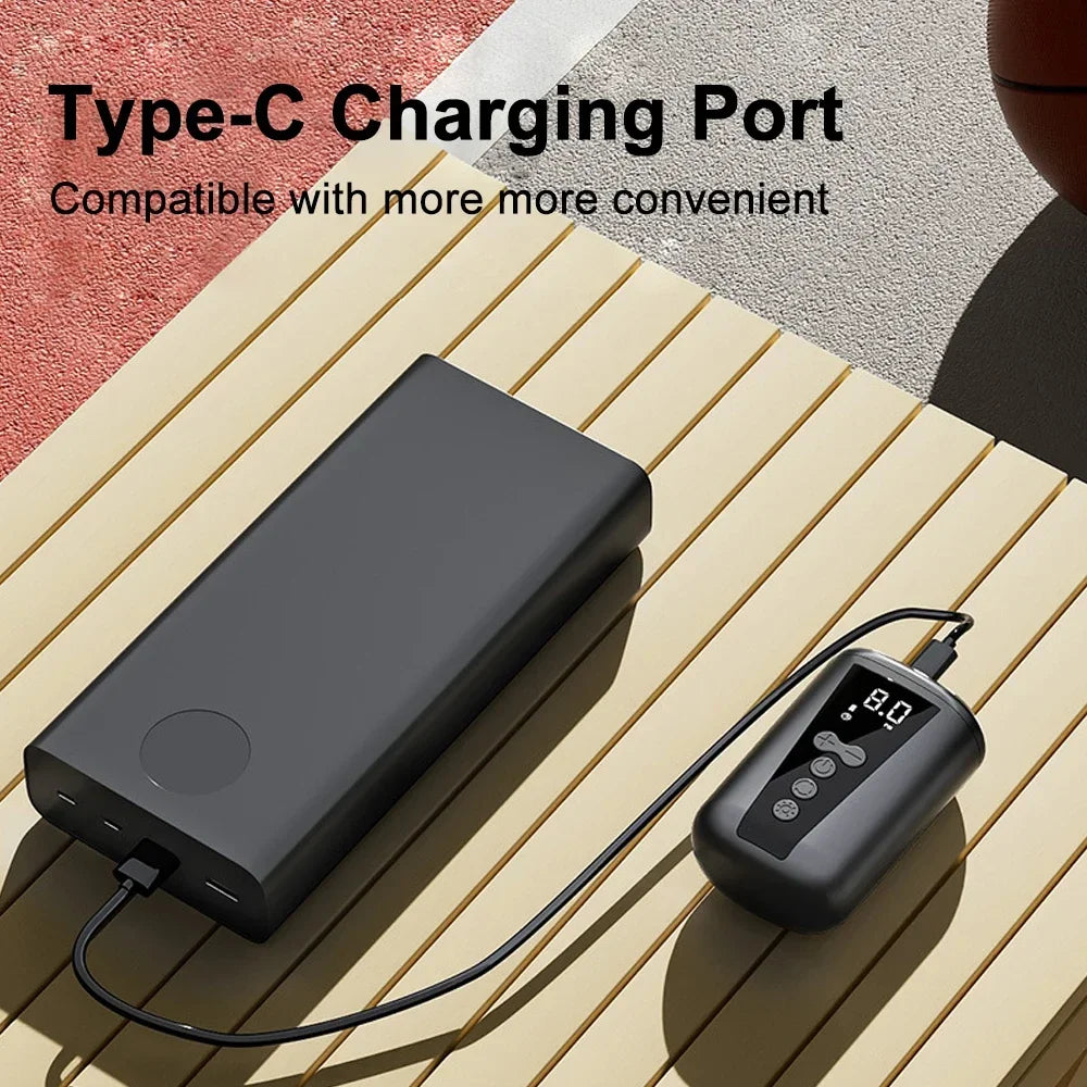 EAFC Digital Ball Air Pump With LED Light Wireless Inflator Air Compressor Pressure Gauge for Football Volleyball Basketball sayaragear