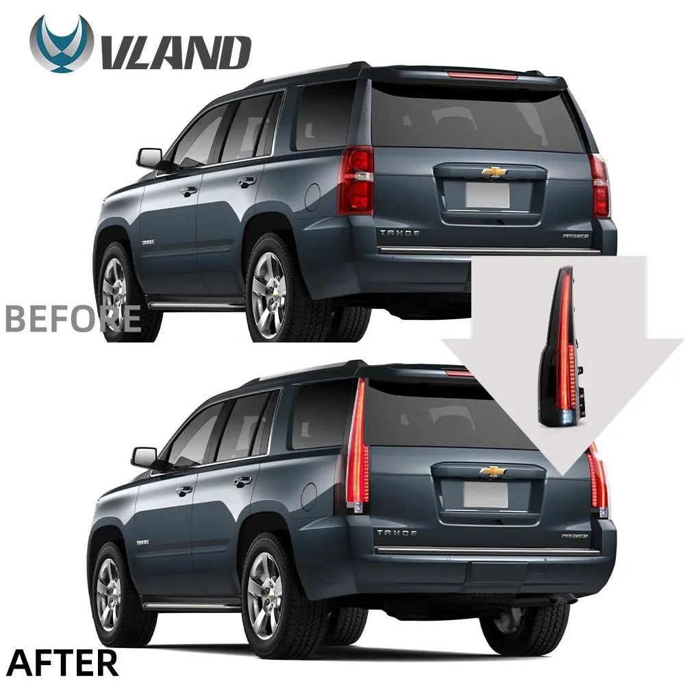 VLAND Tail lights Assembly for Chevrolet Tahoe Suburban 2015 2016 2017 2018 2019 2020 Tail Lamp Turn Signal Reverse Lights LED sayaragear