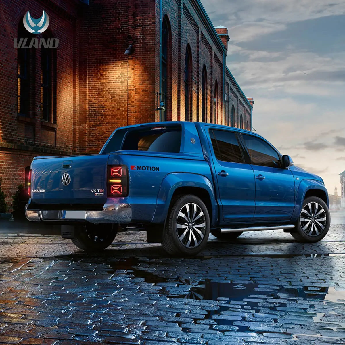 Vland 10-22 Amarok LED Tail Lights With Dynamic Welcome Lighting Smoked Rear Lamp Assembly Upgrade sayaragear