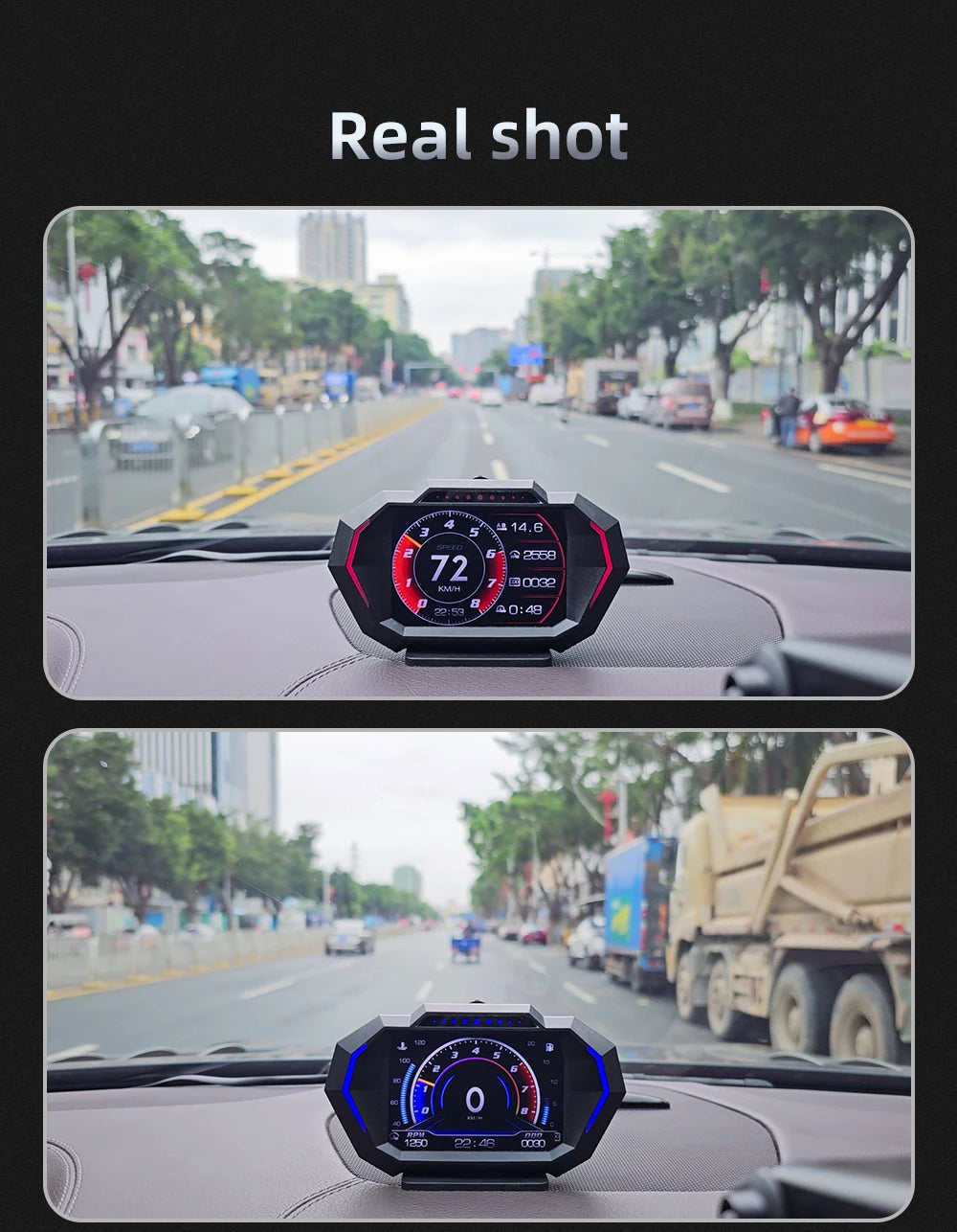 NEW Multi-function Full LCD Instrument OBD+GPS Dual System Car OBD2 GPS HUD Head Up Smart Digital Speedometer with Tester Alarm sayaragear