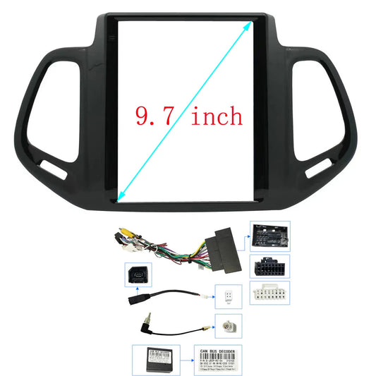 HAOCHEN Car  Frame Stereo Trim Frame  9.7 inch Car Dashboard Interior Accessories For JEEP Compass 2017-2020 sayaragear