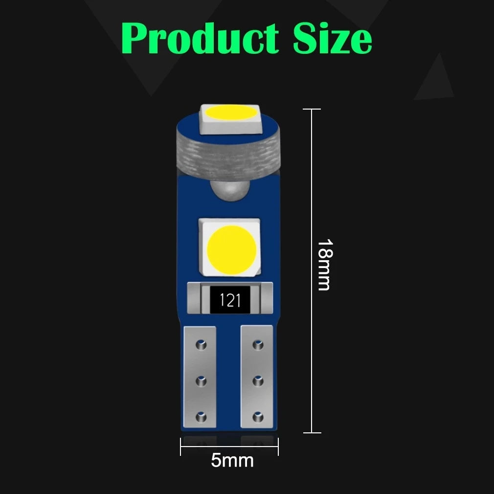 2/10Pcs T5 Led Bulb W3W W1.2W Led Canbus Car Interior Lights Dashboard Warming Indicator Wedge Auto Instrument Lamp 12V sayaragear