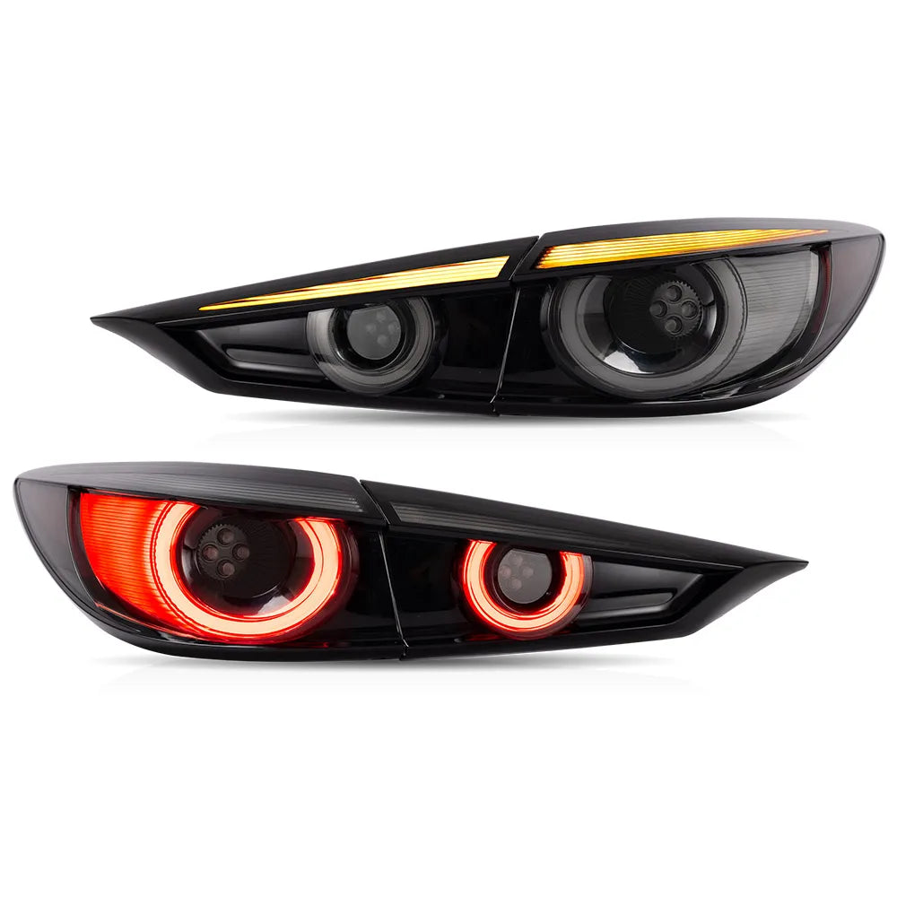 Vland 14-18 Mazda3 Axela 3rd Gen (BM, BN) Sedan LED Tail Lights With Dynamic Welcome Lighting Smoked sayaragear