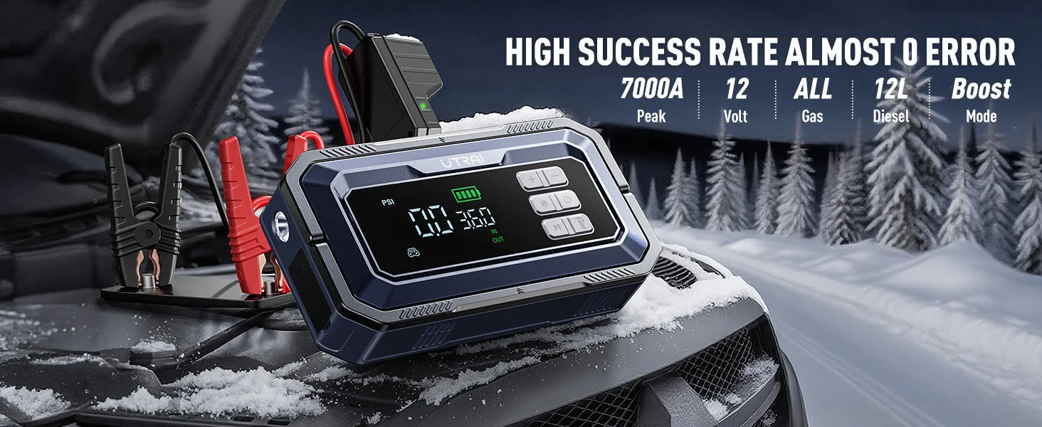 UTRAI All-in-One 7000A Car Jump Starter with Air Compressor &  OBD Diagnosis & Outdoor Camping Lights Emergency Boosters sayaragear