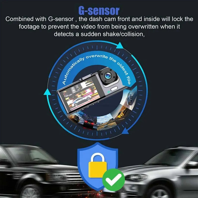 1080P Dual camera Dash Cam for cars,Front And Inside,car camera with IR Night Vision,Loop Recording,wide angle Car DVR Came sayaragear