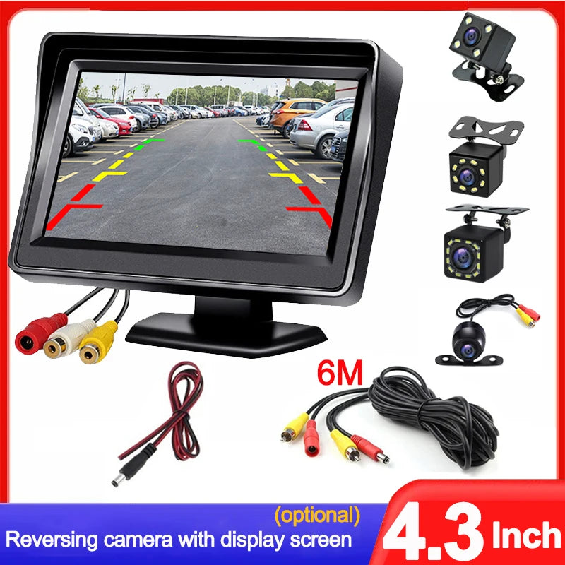 Easy Installation 4.3Inch or Rear View Camera Monitor Screen Reversing Camera for Car Parking Parking System Camera for Vehicle sayaragear