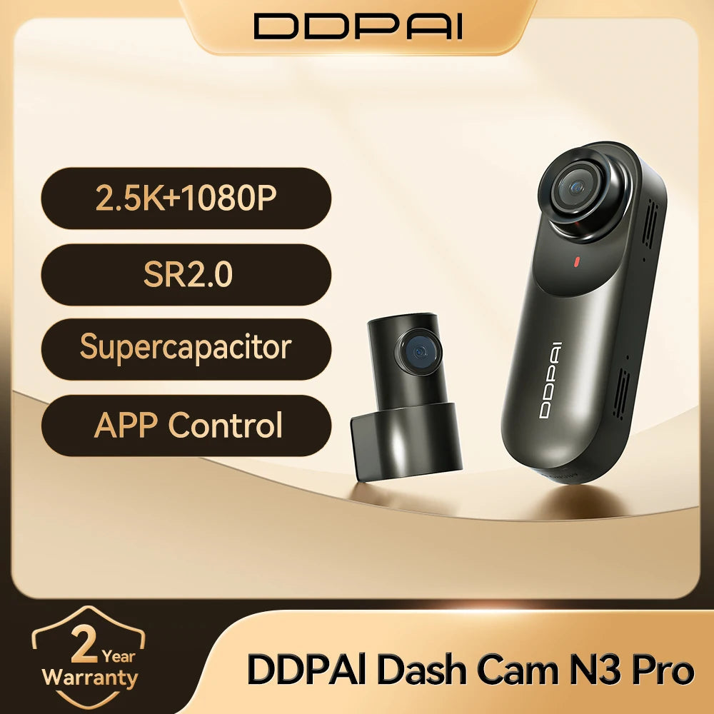 DDPAI Mola N3 Pro Dash Camera Driving Vehicle Cam Wifi Smart Connect Car Recorder 2.5K Car DVR Dash Camera sayaragear