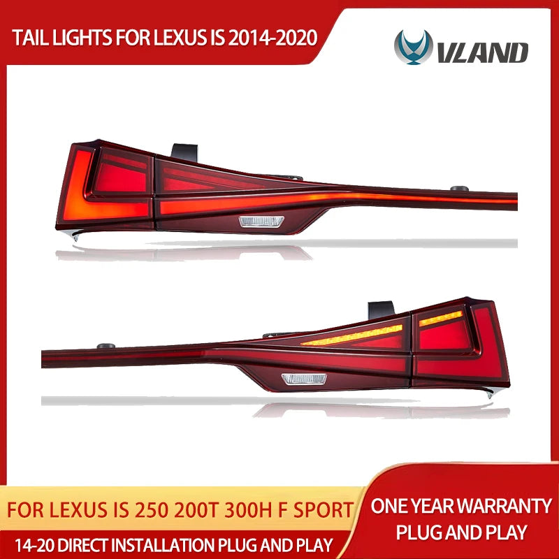 Vland 14-20 IS 250 200t 300h F Sport LED Tail Lights Unique Design Rear Lamp Assembly Upgrade Replacement sayaragear