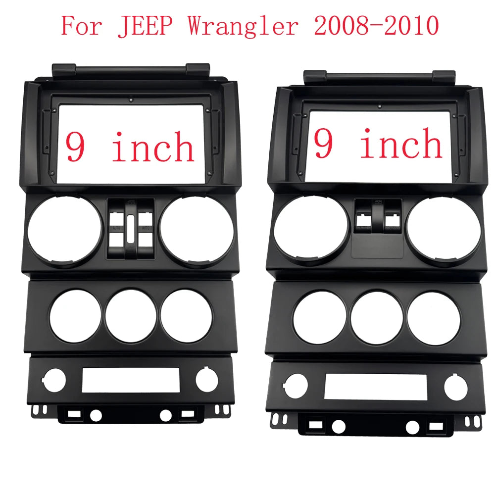9 inch  Car Radio Fascias Frame For Jeep Wrangler  Rubicon 2008-2010  Stereo Panel Wiring Harness Adapater Canbus Decoder sayaragear