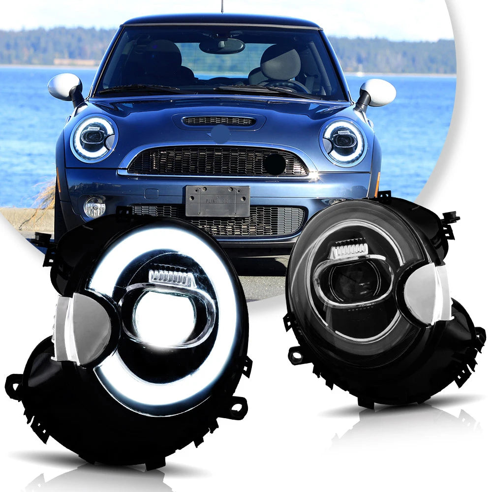 Vland 07-15 Cooper LED Headlights (R55 R56 R57 R58 R59) With Dual Beam Projector sayaragear