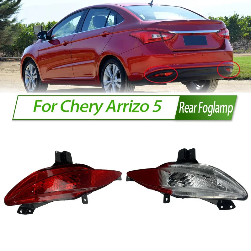 For Chery Arrizo 5 Rear Bumper Fog Light Reflector Stop Light Rear Fog Light Foglamp Brake Lamp Warning Lamp Frame Cover sayaragear